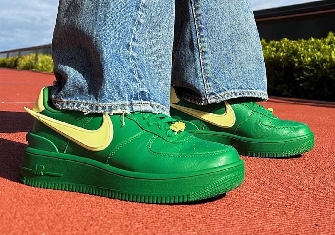 yellow and green air force ones
