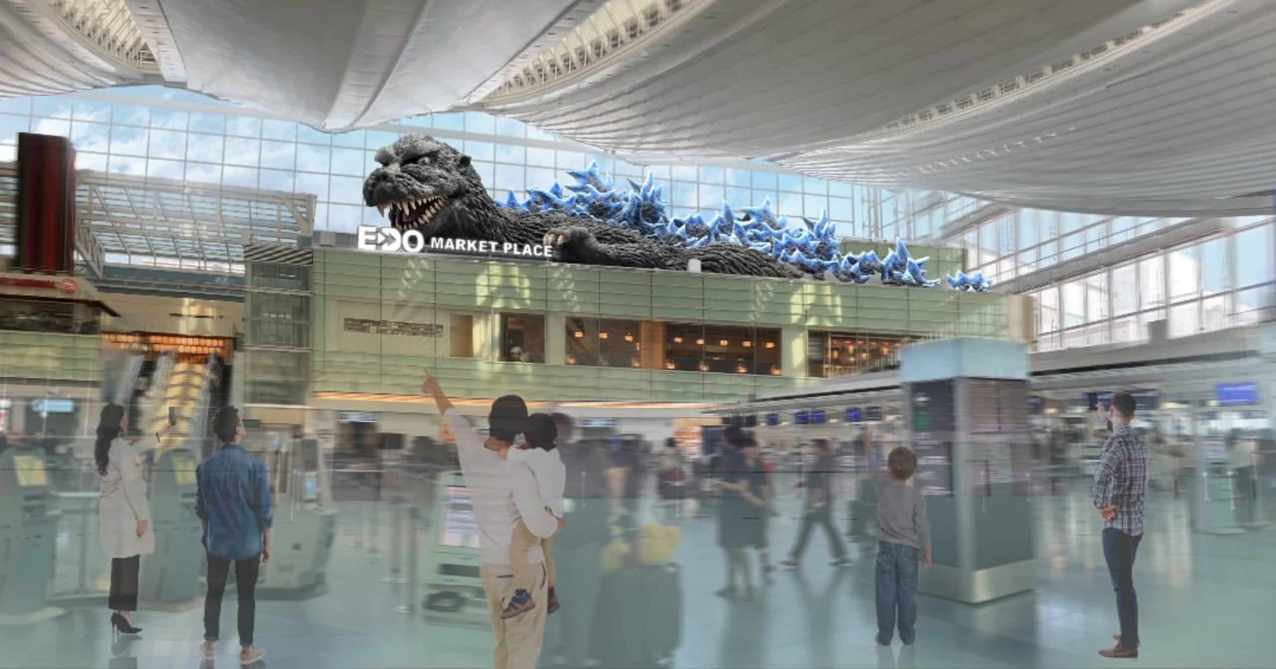 A giant monument dedicated to Godzilla will arrive at Haneda