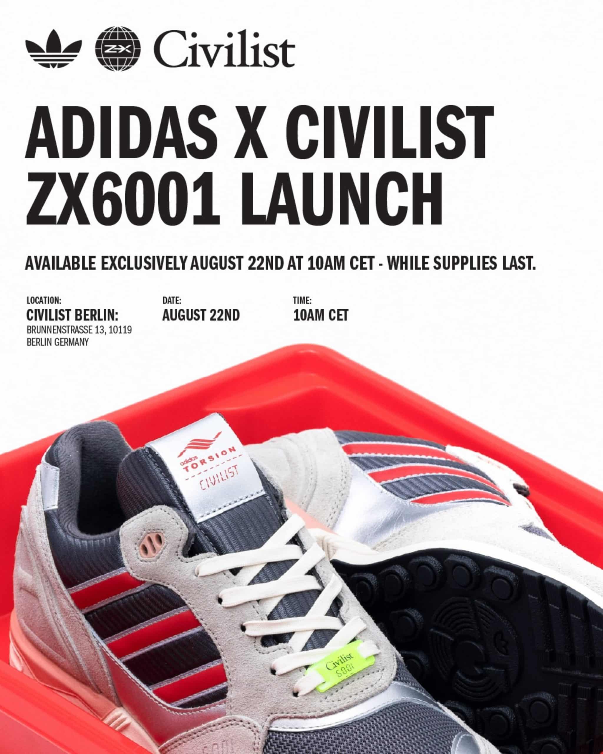 Civilist and adidas Skateboarding reinvent the ZX 6001 for an