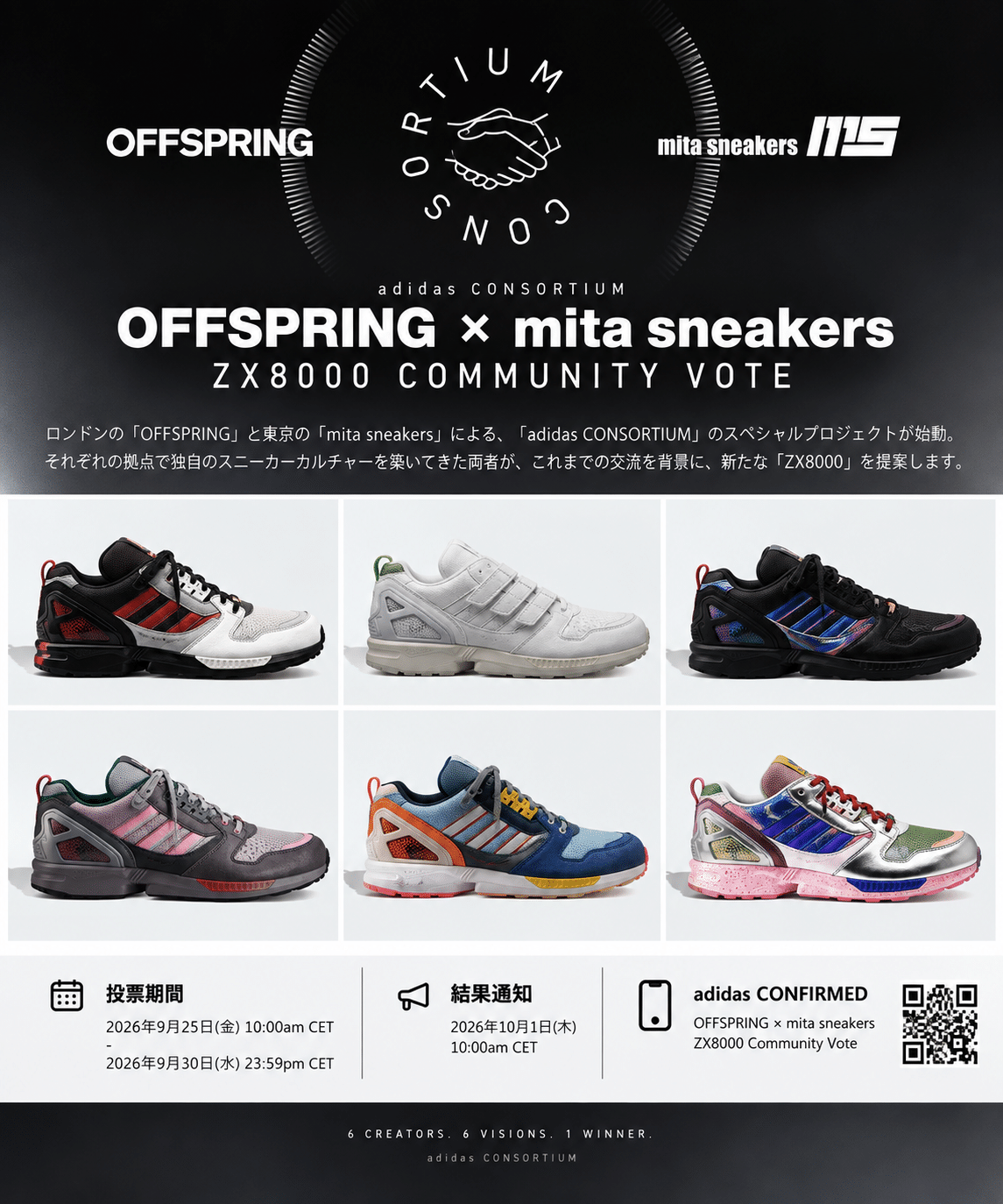 OFFSPRING x MITA SNEAKERS x ADIDAS CONSORTIUM: SIX ZX8000s, BUT